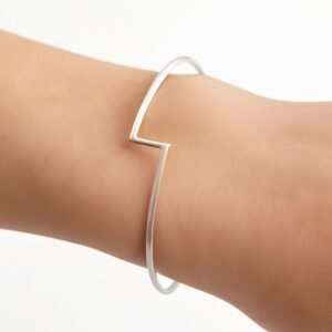 Arc & Angel Silver Bangle - Image 2